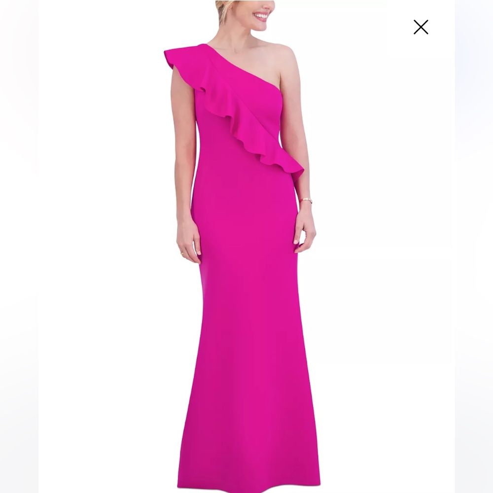 JESSICA HOWARD
Women's Ruffled One-Shoulder Sheath Gown Size 12 NWOT